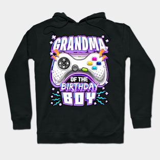 Grandma Of The Birthday Boy Matching Video Gamer Party Hoodie